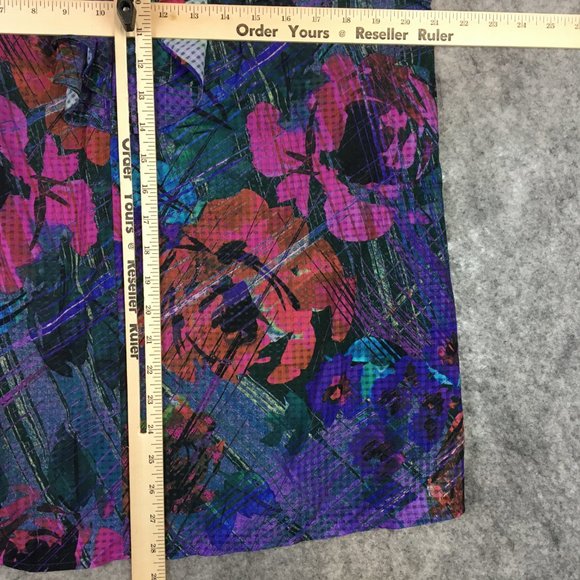 Lane Bryant Top 14 Blouse Floral Ruffle Scoop Neck Sleeveless Tan Career Casual - Picture 9 of 13